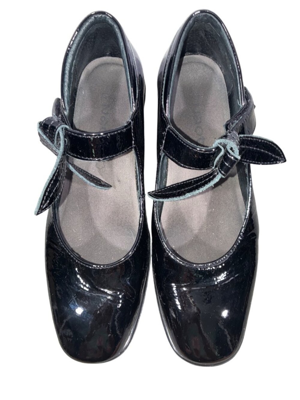 Naot Nobility crinkle Black Patent Leather Mary Jane Heel Shoes Size 38